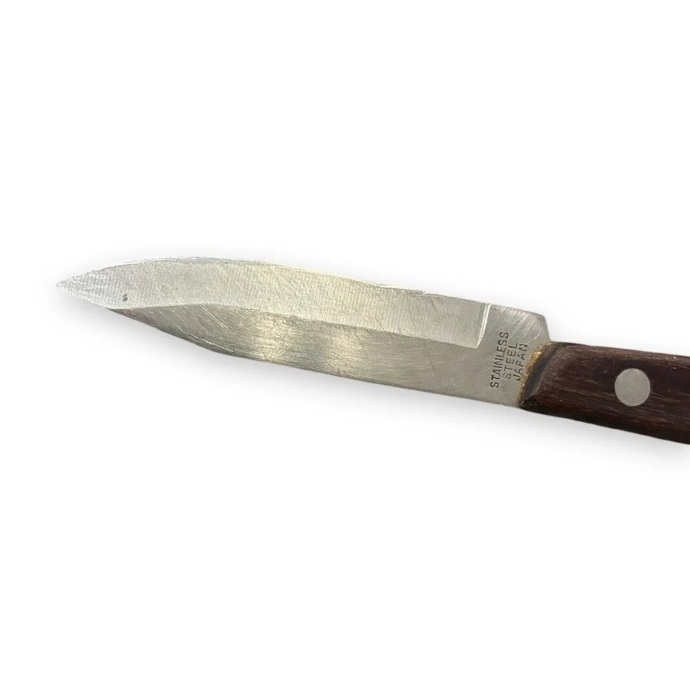 Vintage Stainless Steel Japan Maxam Paring Knife Wood Handle See Pictures